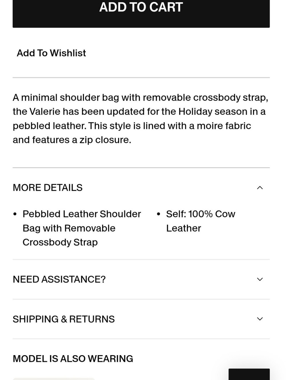 STAUD Valerie Shoulder Bag Pebbled Cow Leather Like New - Picture 4 of 13